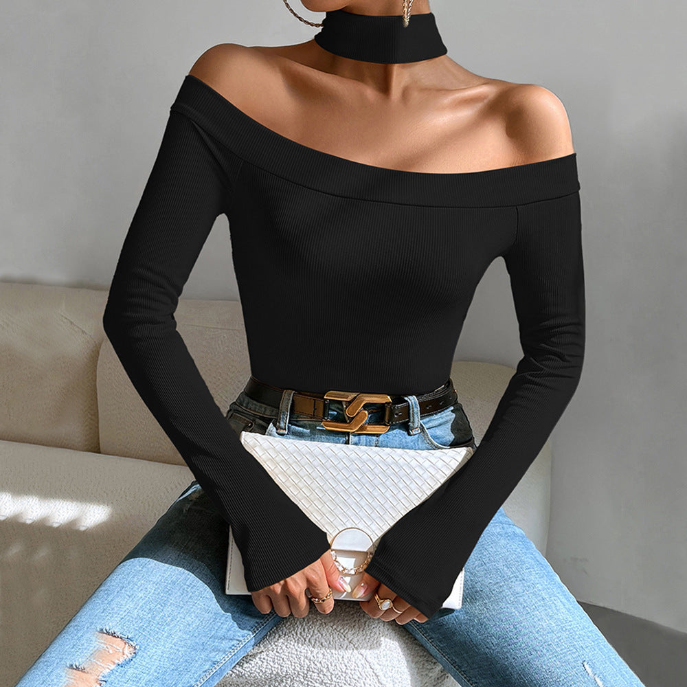 Off-Shoulder Long Sleeve Elegant Top