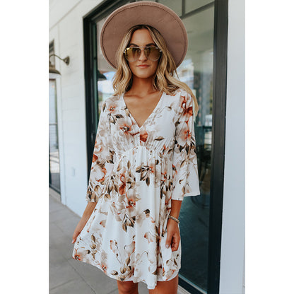 Floral V-neck Dress