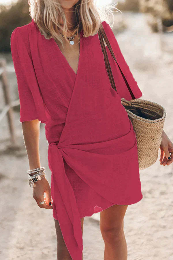 V-Neck Linen Dress