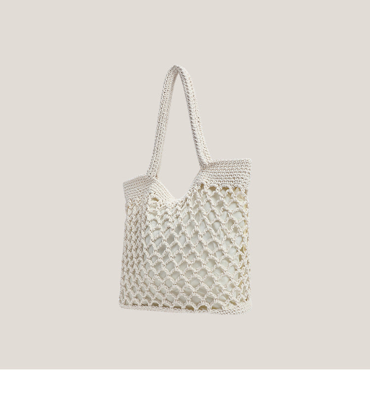 Fishnet Straw Bag Female Woven Tote