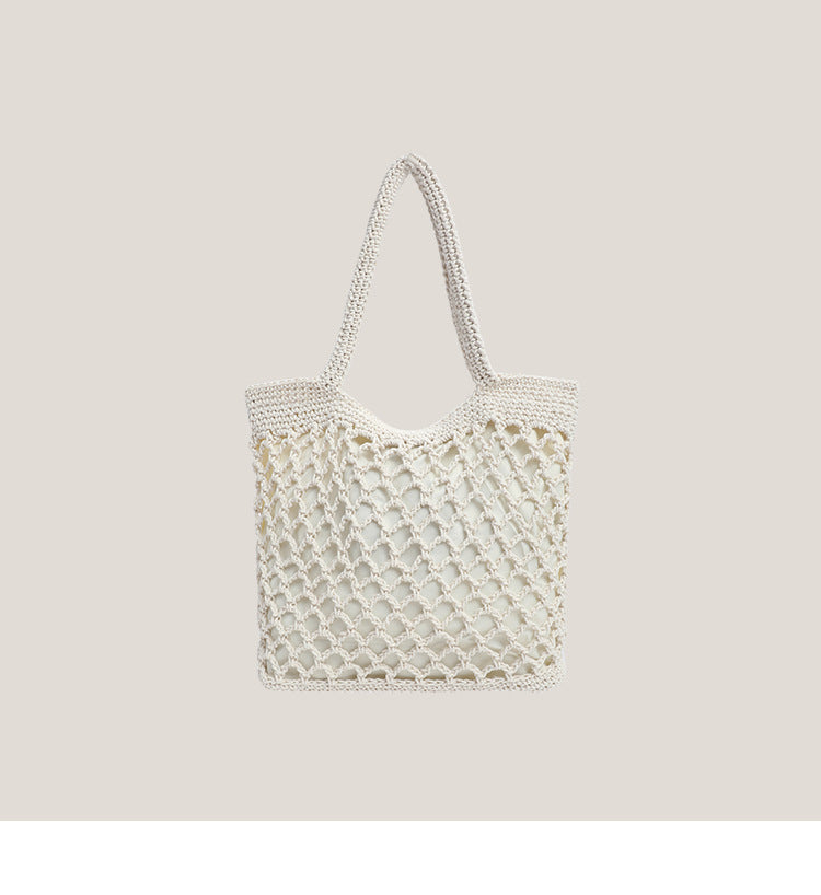 Fishnet Straw Bag Female Woven Tote