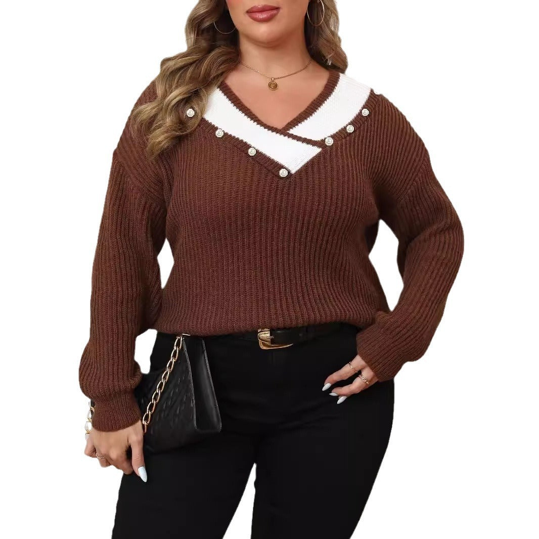 Plus Size V-Neck Sweater