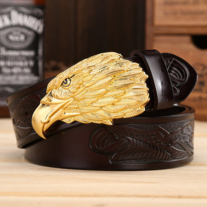 Fashion Cowhide Leisure Eagle Head Belt