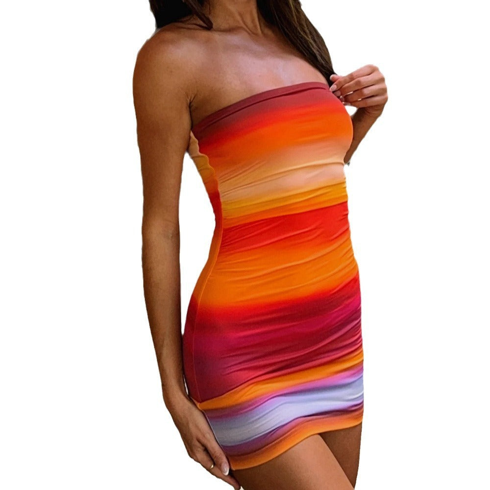 Rainbow Printing  Dress