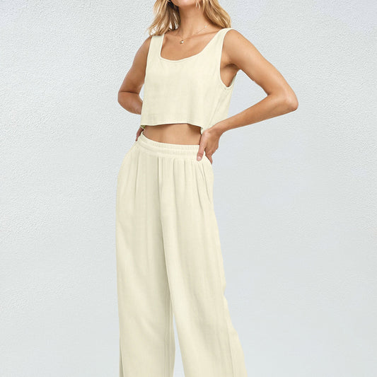 Crop Top Pants Set