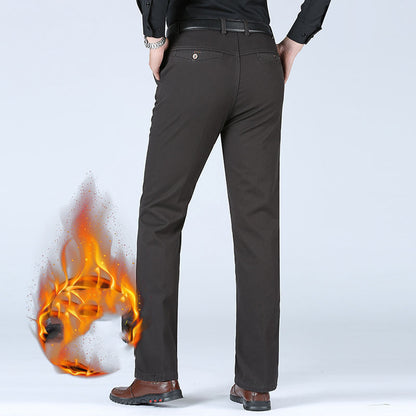 Casual Pants Straight Loose High Waist Deep Crotch Middle-aged Men's Pants