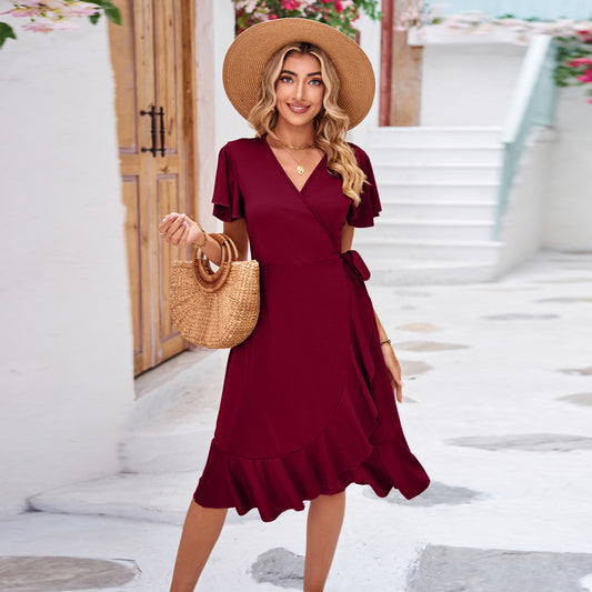 V-Neck Wrap Dress