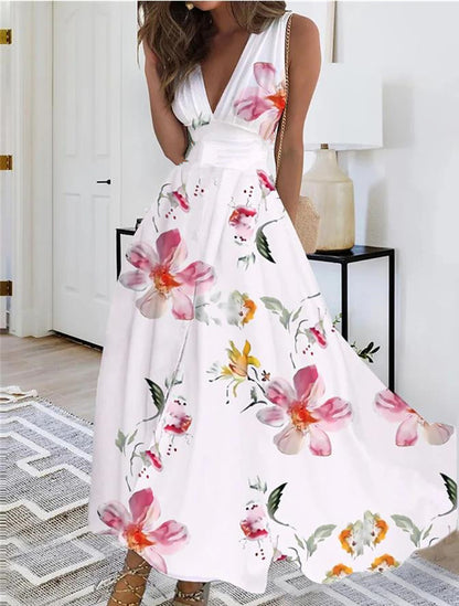 V-Neck Flowy Dress