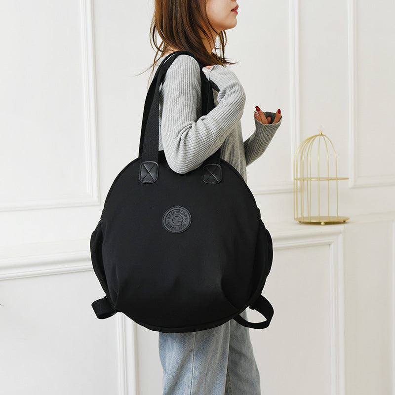 Black Round Bags Women Fashion Large Capacity Multifunctional Backpack Shoulder Bag Handbag