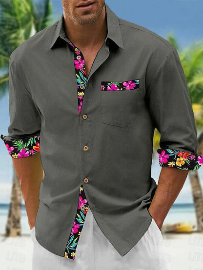 Tropical Print Button Down