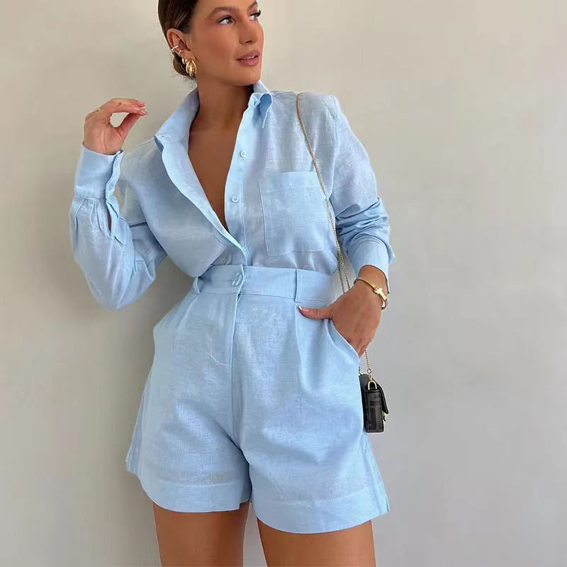 Long-Sleeve Top and Shorts Set