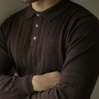 Long Sleeve Polo Shirt Casual Sweater