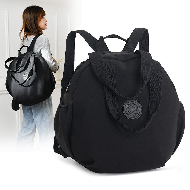 Black Round Bags Women Fashion Large Capacity Multifunctional Backpack Shoulder Bag Handbag