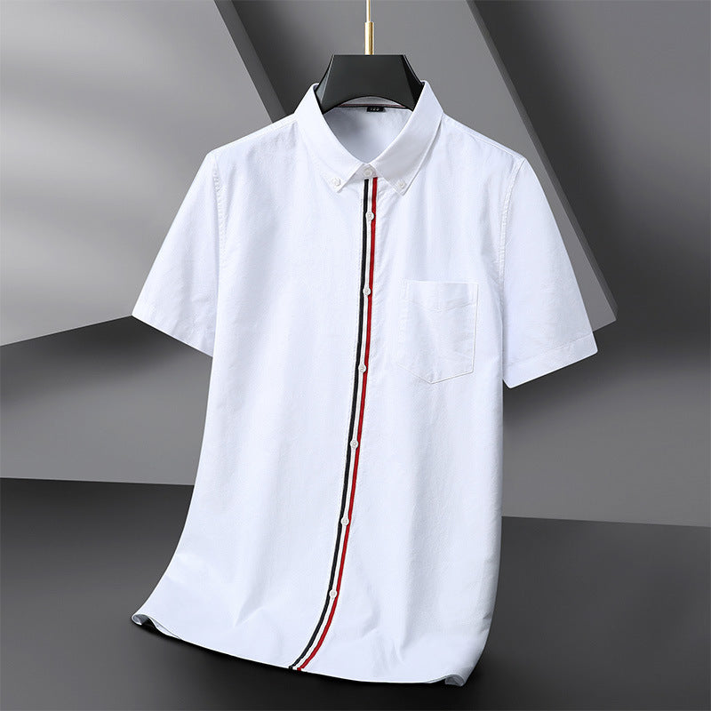 Men's Oxford Contrast Color Casual Striped Shirt