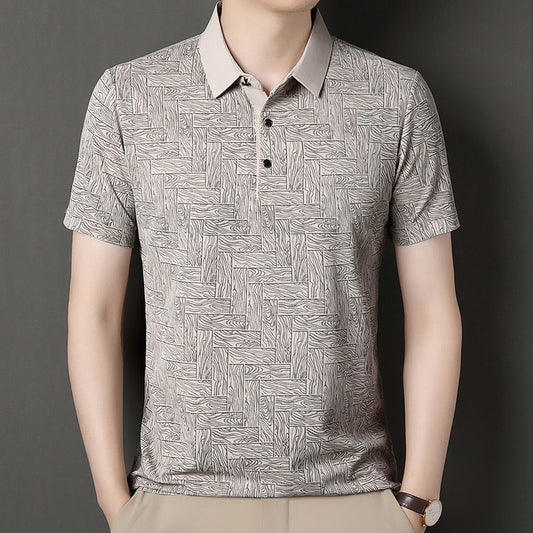 Pattern Collar Short Sleeve Shirt