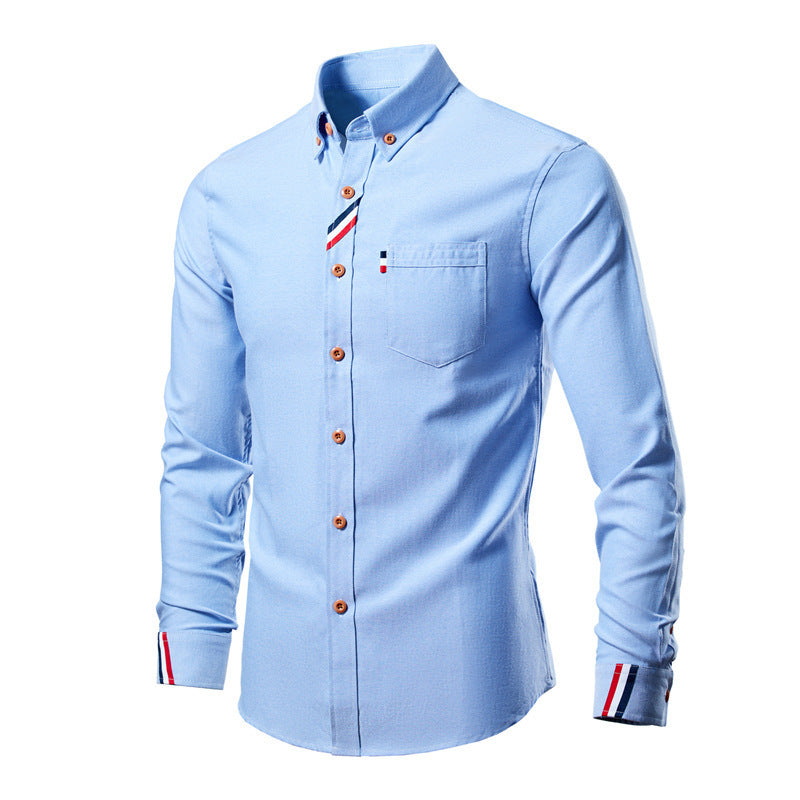 Men's Casual Fashion Slim Fit Lapel Long Sleeve Shirt