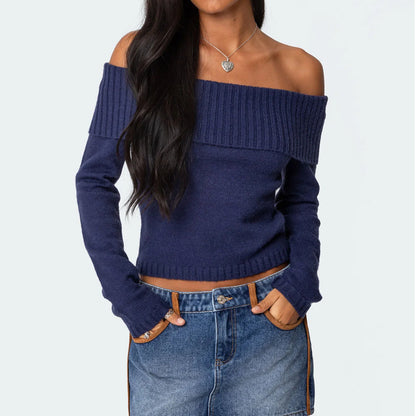 Women's Knitted Top Off-shoulder