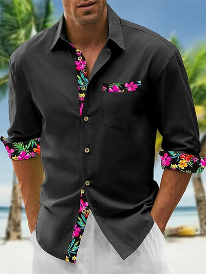 Tropical Print Button Down