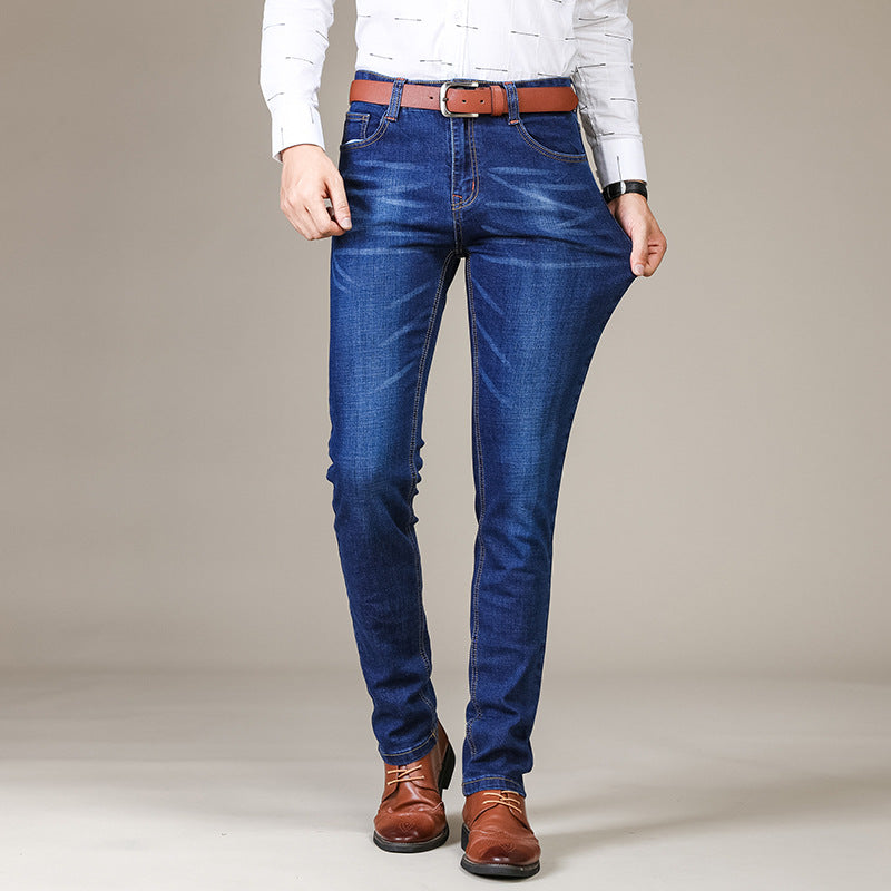 Slim Fit Elastic Straight Jeans