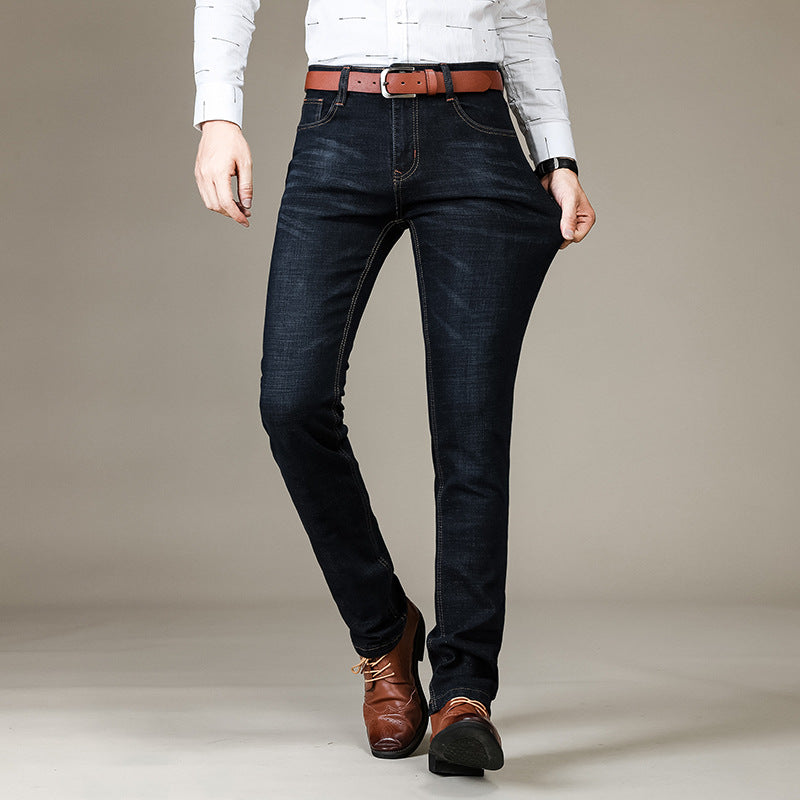 Slim Fit Elastic Straight Jeans