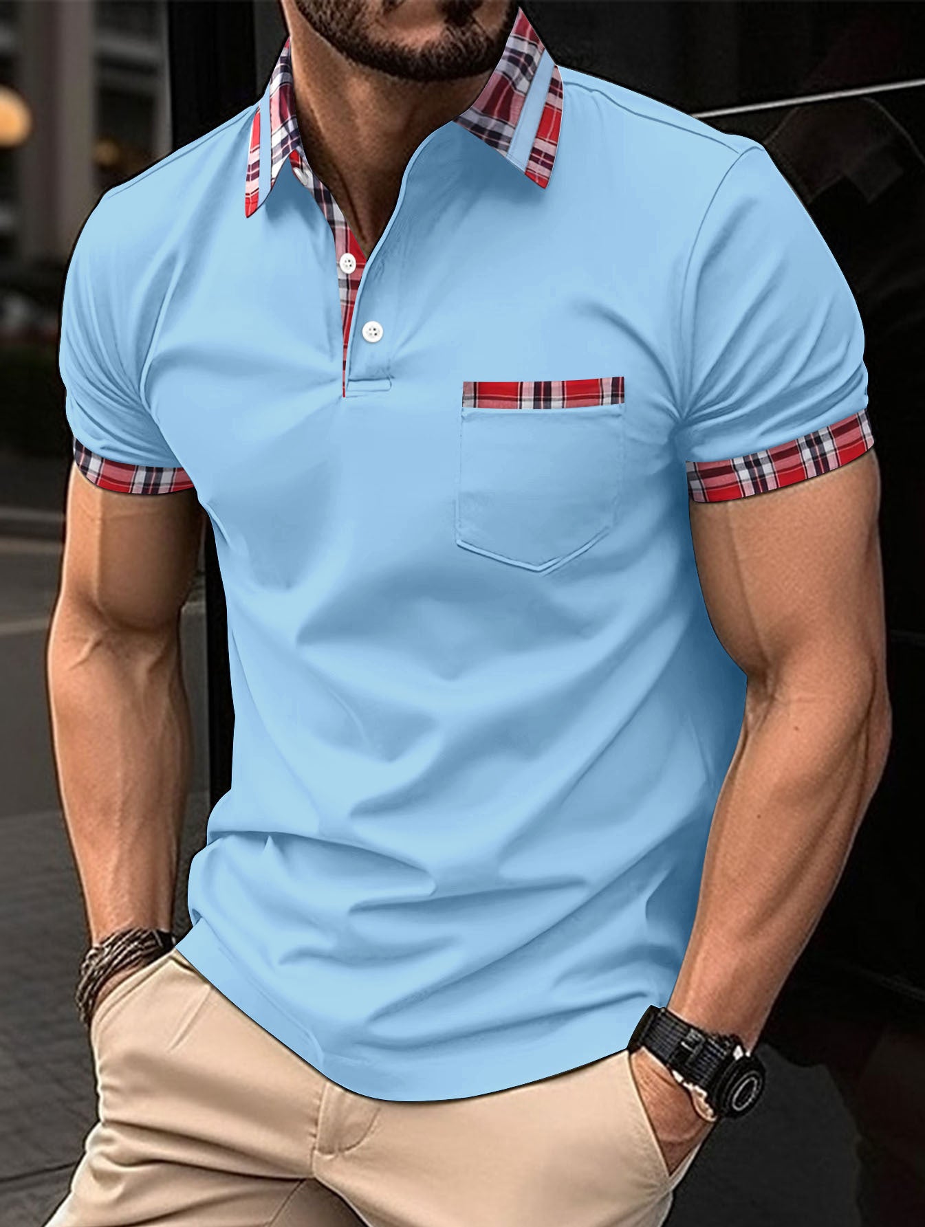 Men's Button Pocket Sports T-shirt