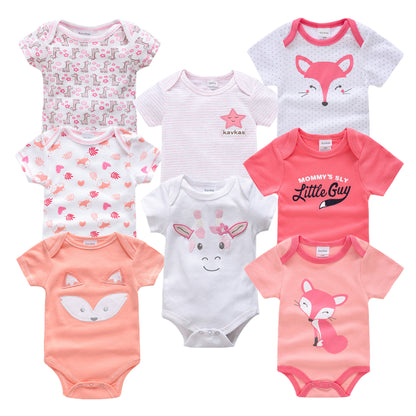 Baby Girl Baby Boy Newborn Cartoon Short-sleeved Romper Casual Romper