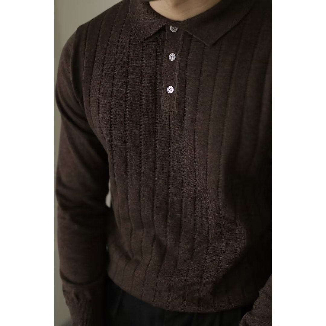 Long Sleeve Polo Shirt Casual Sweater