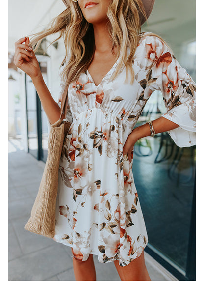 Floral V-neck Dress