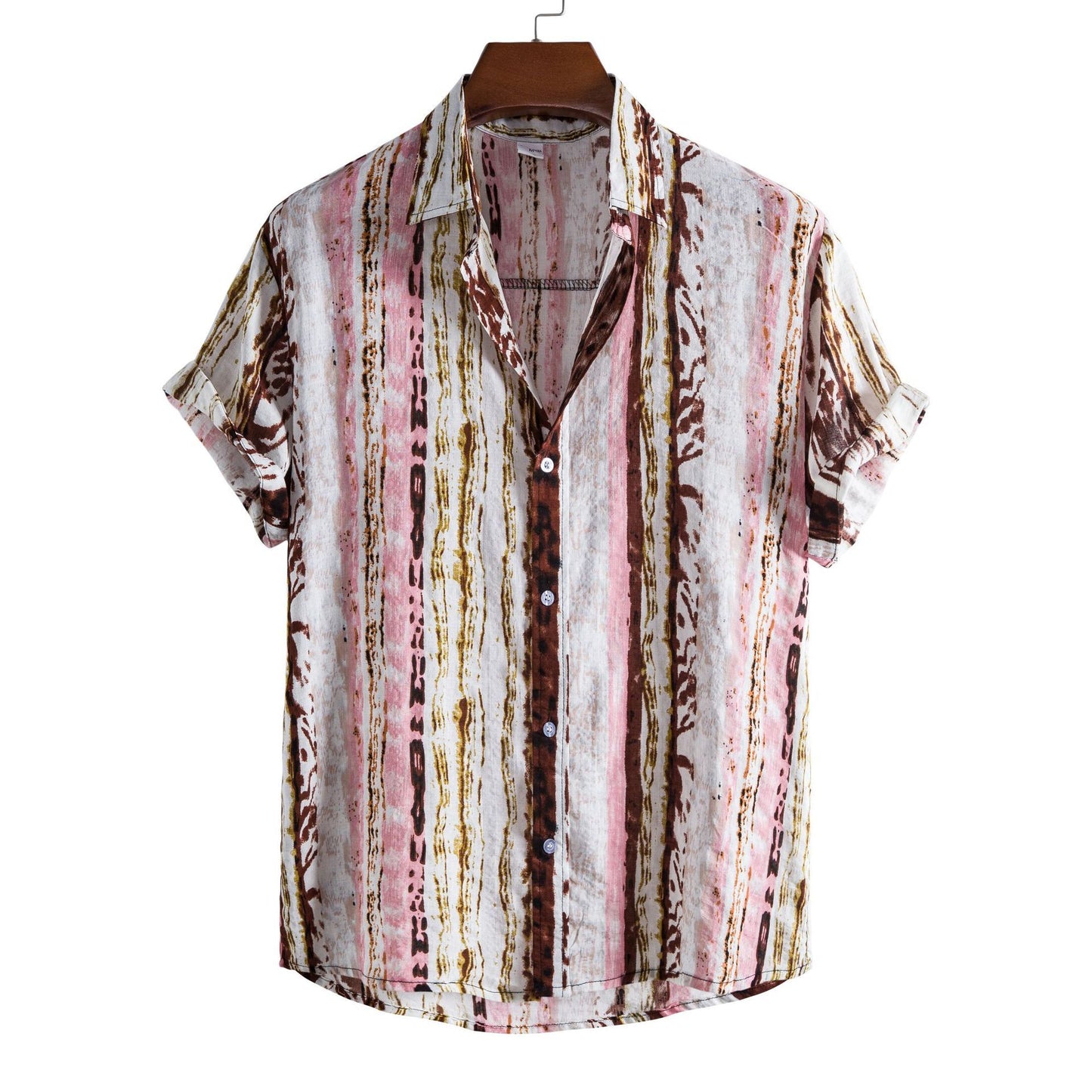 European-size Floral Casual Short-sleeved Shirt