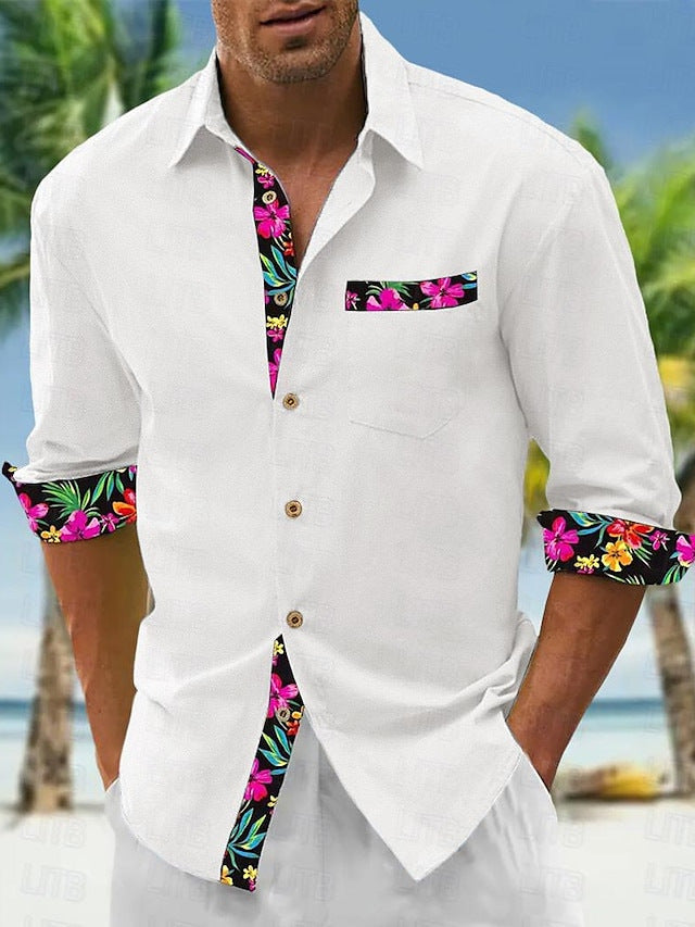 Tropical Print Button Down