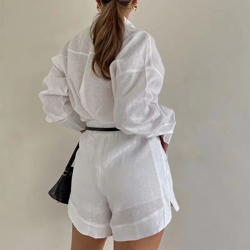 Long-Sleeve Top and Shorts Set