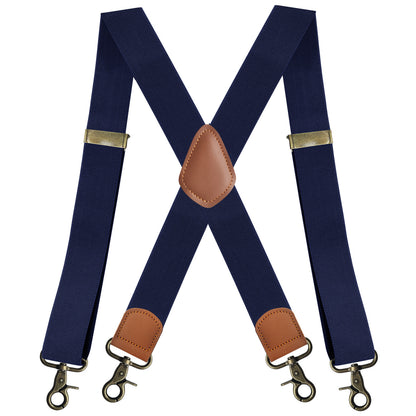 Elastic Straps X-type Suit Pants Suspenders Bronze Hook Buckle Strap Clip