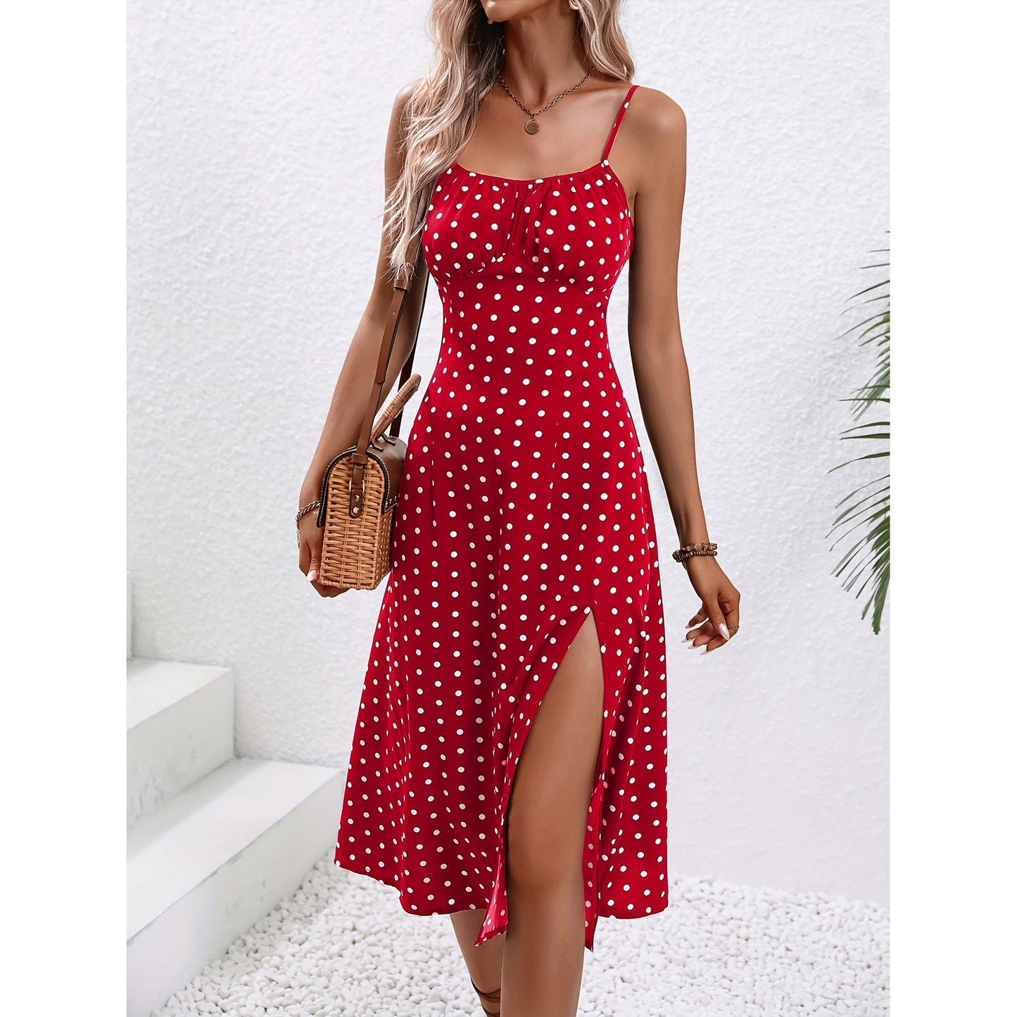 Polka Dot Strap Dress