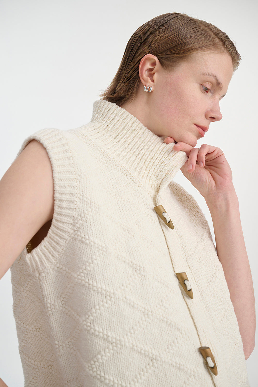 Woven Cardigan Vest