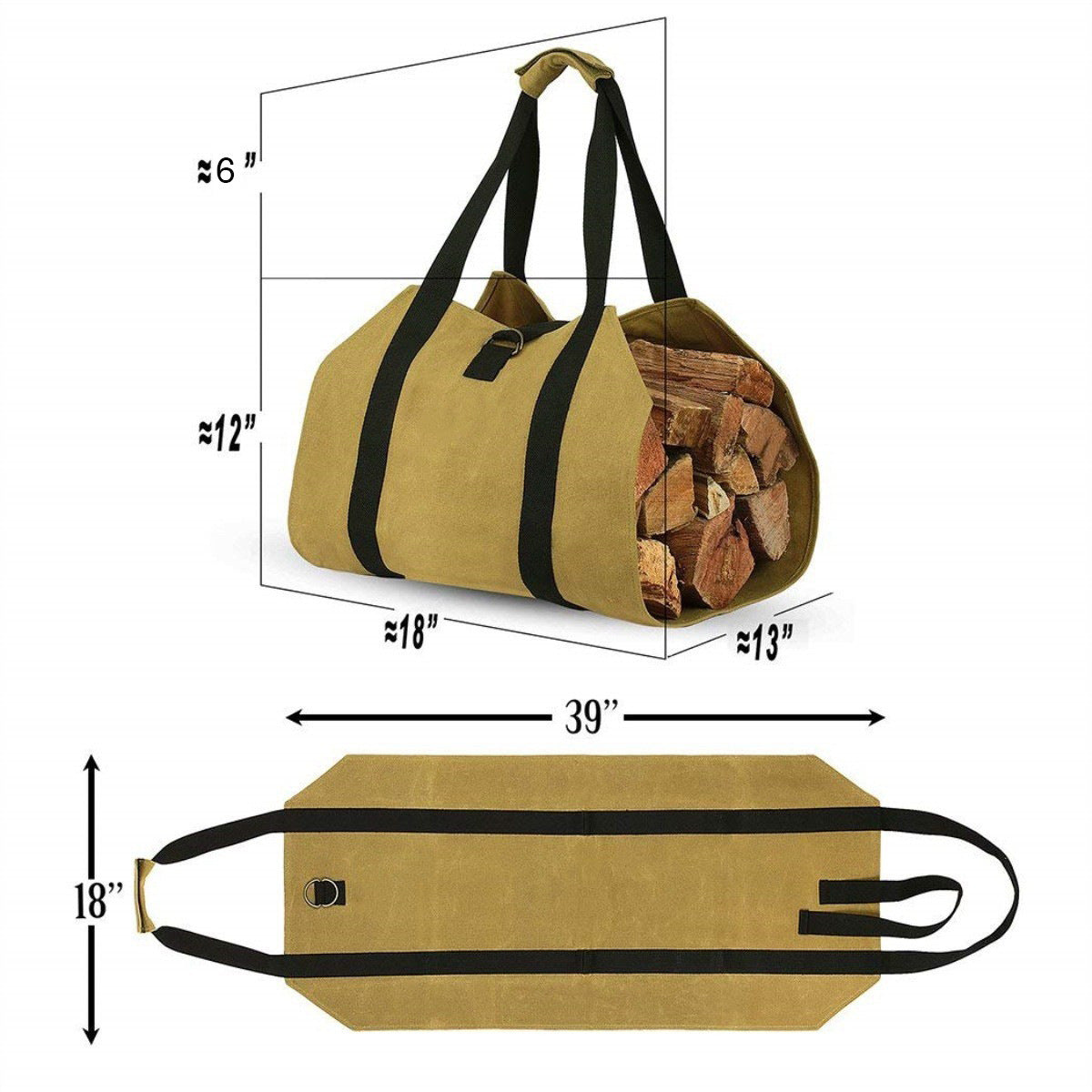 Outdoor Firewood Handbag Portable And Durable