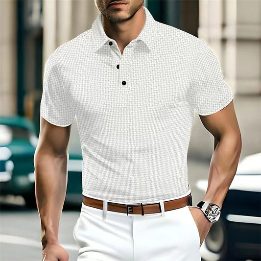 High-end Mesh Ice Silk Solid Color  Polo Shirt