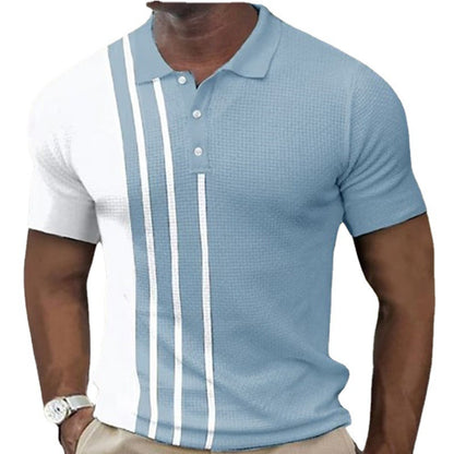 Color Block Striped Golf Shirt