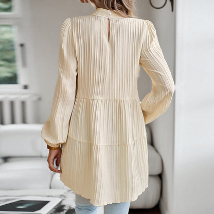 Pleated Elegant Flowy Blouse