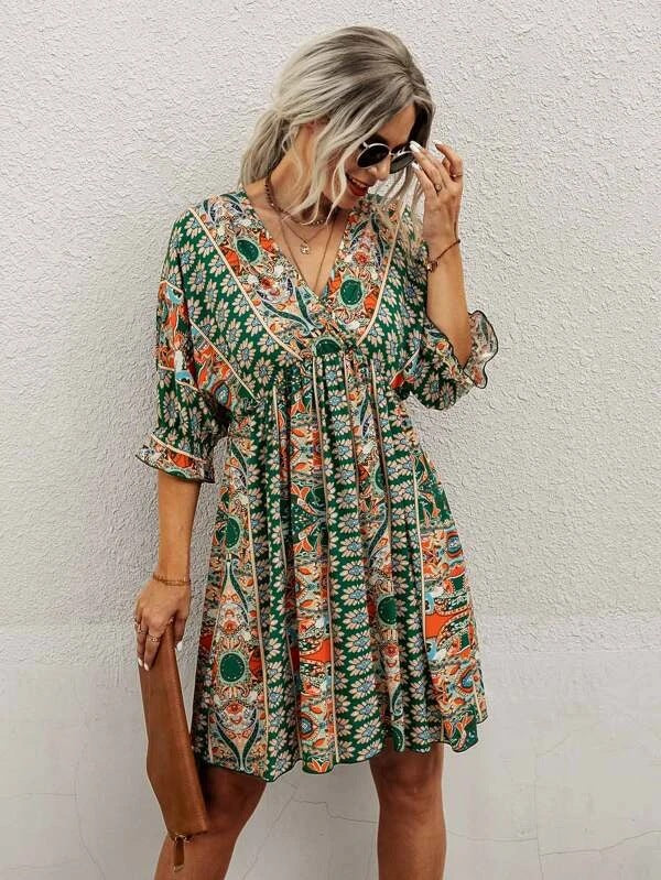 Boho V-Neck Dress