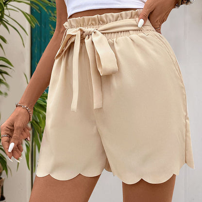 Scalloped Drawstring Shorts