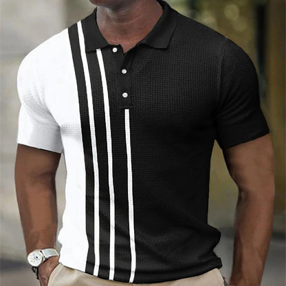 Color Block Striped Golf Shirt