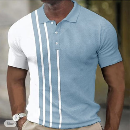 Color Block Striped Golf Shirt