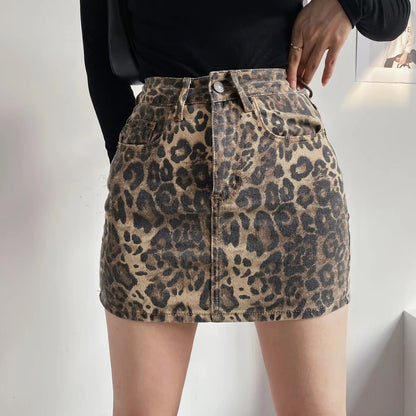 Leopard Print Mini Skirt