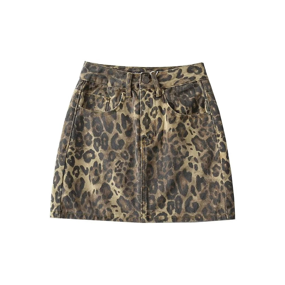 Leopard Print Mini Skirt