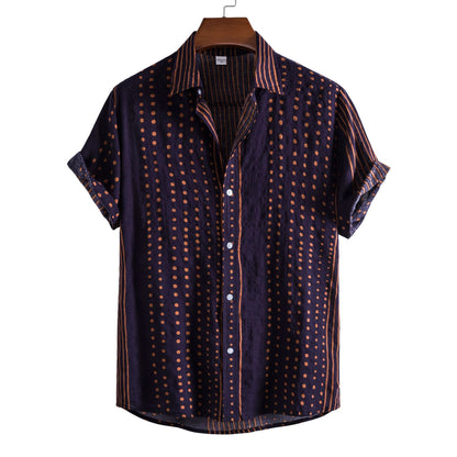 European-size Floral Casual Short-sleeved Shirt