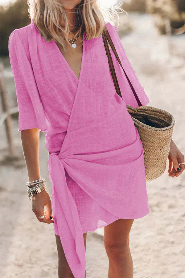 V-Neck Linen Dress