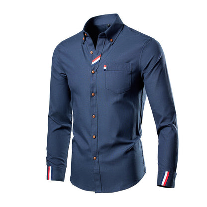 Men's Casual Fashion Slim Fit Lapel Long Sleeve Shirt