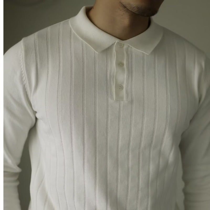 Long Sleeve Polo Shirt Casual Sweater