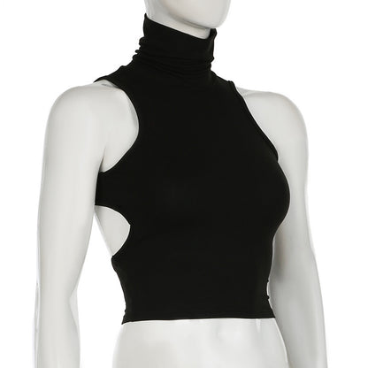 Black Halter Crop Top