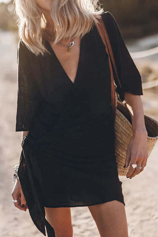 V-Neck Linen Dress